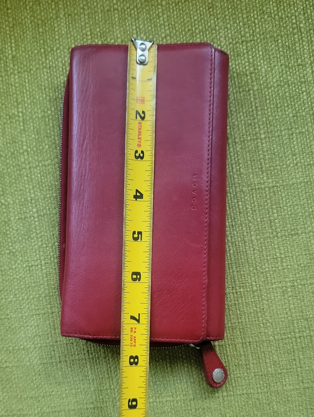 Coach Red Leather Zip Wallet